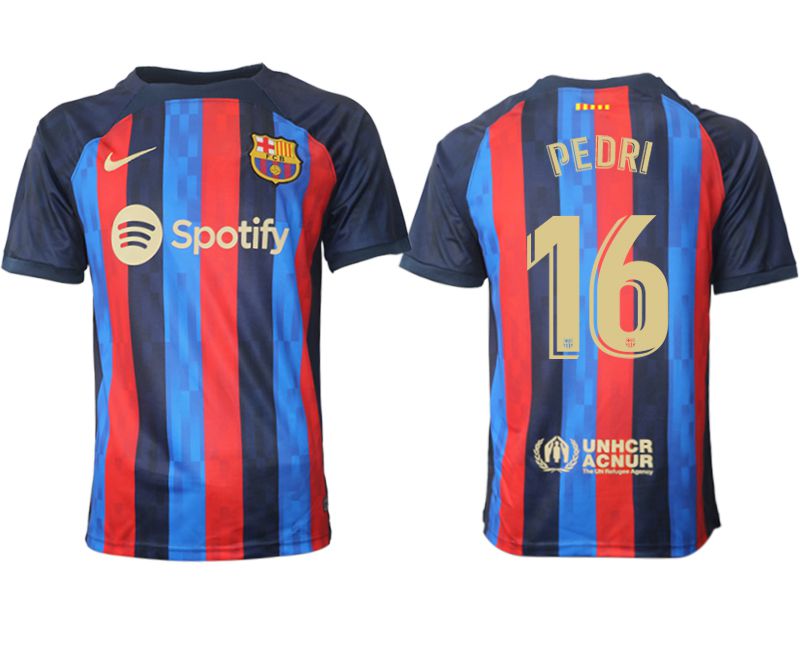 Men 2022-2023 Club Barcelona home aaa version blue #16 Soccer Jersey